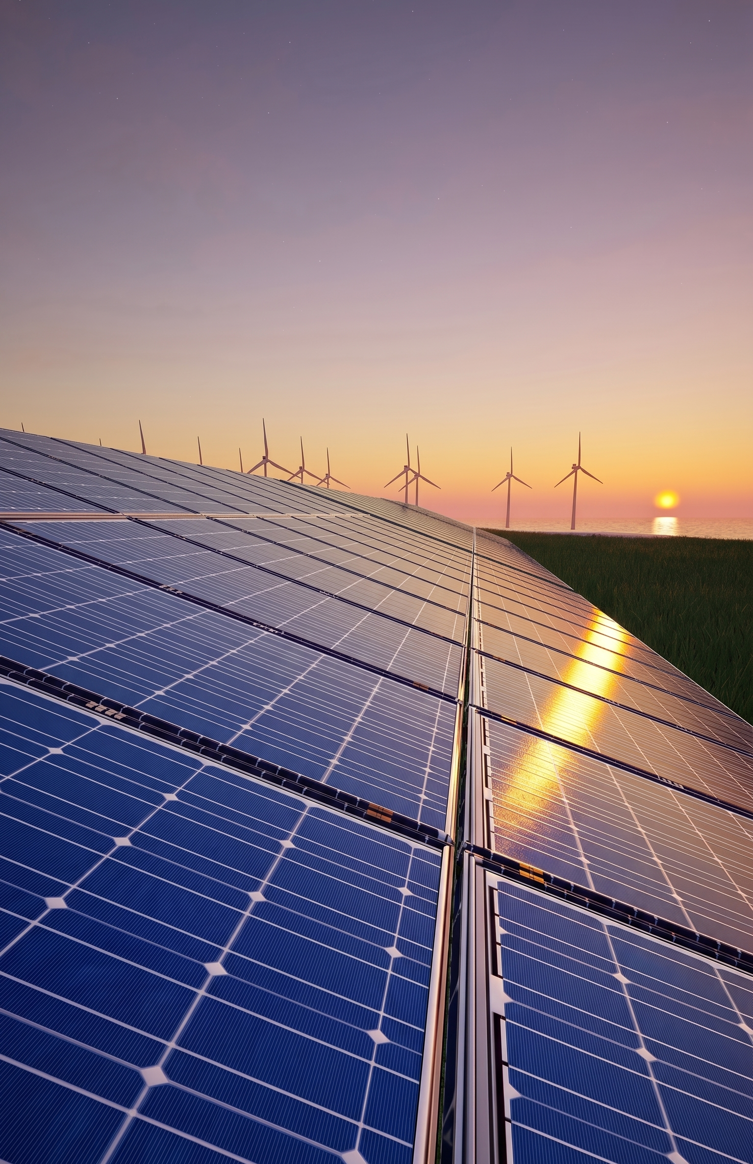 Painéis solares em área produtiva